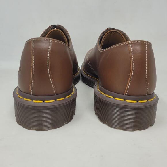 VTG Dr Martens Shoes Women 9 Brown Leather 3-Eye Oxford Lug Sole AirWair 1561/59 - Picture 3 of 12